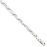 Sterling Silver 4mm Beveled Curb Chain
